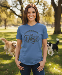 Load image into Gallery viewer, DTG Ready Soft Feel T-Shirt - "Easily Distracted by Dogs" Graphic Tee